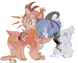 Size: 3744x3028 | Tagged: safe, artist:medkit, artist:peckii, oc, oc only, oc:hope, oc:vespera starshine, alicorn, bird, hybrid, original species, parrot, pegasus, pony, 2024 community collab, derpibooru community collaboration, accessory, alicorn oc, bald face, base used, blue mane, coat markings, colored ear fluff, colored eyelashes, colored hooves, colored lineart, colored muzzle, colored sclera, colored tassels, colored wings, cracks, crescent moon, crystallized heart, disappearance, duo, ears up, eye clipping through hair, eyelashes, eyes closed, facial markings, feather, feathered fetlocks, feathered tail, feathered wings, female, floppy ears, folded wings, four wings, fringe, glowing, glowing hooves, gold, gradient hooves, gradient mane, gradient tail, gradient wings, heterochromia, high res, hoof to cheek, horn, horns, long mane, long tail, mare, moon, multicolored wings, multiple wings, paint tool sai 2, pigtails, pink mane, pink tail, raised hoof, scrunchie, short mane, short tail, simple background, small wings, stars, tail, tassels, transparent background, wall of tags, wings