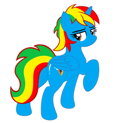 Size: 4460x4720 | Tagged: safe, artist:shieldwingarmorofgod, oc, oc only, oc:royal strength, alicorn, g4, alicorn oc, butt, butt focus, female, flank, horn, mare, plot, sexy, shiny butt, simple background, solo, transparent background, wings
