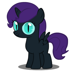 Size: 500x500 | Tagged: safe, artist:hakunohamikage, oc, oc only, oc:nyx, alicorn, pony, alicorn oc, horn, shadow, simple background, slit pupils, solo, spread wings, tumblr, white background, wings