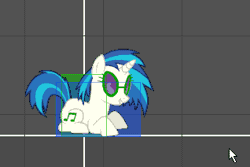 Size: 318x212 | Tagged: safe, artist:alethila, dj pon-3, vinyl scratch, pony, fighting is magic, fighting is magic aurora, g4, animated, background pony, blue mane, blue tail, female, gif, glasses, gray background, simple background, solo, speaker, tail