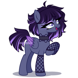 Size: 1440x1440 | Tagged: safe, artist:skyfallfrost, oc, oc only, pegasus, pony, choker, female, fishnet stockings, mare, simple background, solo, transparent background