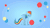 Size: 498x281 | Tagged: safe, artist:unusualyikes, rainbow dash, animated, blue background, dancing, eyes closed, grimdark source, jumping, party hard, rainbows hd, role reversal, simple background, solo