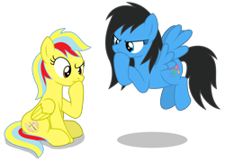 Size: 6421x4632 | Tagged: safe, artist:creedyboy124, oc, oc only, oc:michelle lightheart, oc:sarah lee, pegasus, pony, g4, female, mare, simple background, thinking, transparent background, vector