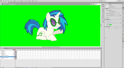 Size: 1920x1050 | Tagged: safe, artist:alethila, dj pon-3, vinyl scratch, pony, fighting is magic, fighting is magic aurora, g4, adobe flash, background pony, desktop, green background, raised hoof, screenshots, simple background, solo