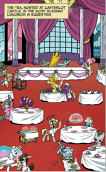 Size: 585x945 | Tagged: safe, idw, butterfly tea, gourmand ramsay, princess celestia, raven, pony, g4, micro-series #8, my little pony micro-series, background pony, unnamed character, unnamed pony