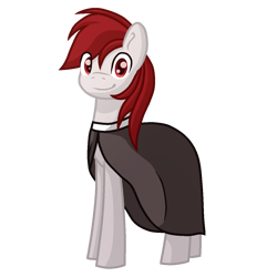 Size: 1200x1200 | Tagged: safe, artist:lindasaurie, derpibooru exclusive, oc, oc only, oc:heritage glance, earth pony, pony, 2024 community collab, derpibooru community collaboration, cloak, clothes, colored lineart, earth pony oc, eye clipping through hair, looking at you, male, simple background, smiling, solo, stallion, transparent background
