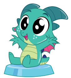 Size: 1456x1593 | Tagged: safe, artist:prixy05, sparky sparkeroni, dragon, g5, baby, baby dragon, cute, male, open mouth, pocket ponies, simple background, sitting, solo, sparkybetes, transparent background, vector