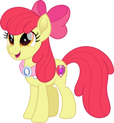 Size: 1482x1600 | Tagged: safe, artist:cloudy glow, apple bloom, earth pony, pony, g4, apple bloom's bow, bow, clothes, female, goldie delicious' shawl, hair bow, mare, movie accurate, older, older apple bloom, open mouth, open smile, shawl, simple background, smiling, solo, transparent background, vector
