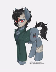 Size: 2550x3300 | Tagged: safe, artist:sushimeko, oc, earth pony, pony, high res, scar, serial killer, solo