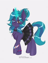 Size: 2550x3300 | Tagged: safe, artist:sushimeko, oc, pony, unicorn, clothes, high res, horn, pride flag, skirt, solo, unicorn oc