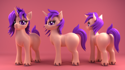 Size: 1920x1080 | Tagged: safe, artist:argos90, oc, oc:forest embrace, unicorn, 3d, 3d model, butt, chonk, commission, horn, large butt, missing cutie mark, plot, reference sheet, thighs, thunder thighs, unicorn oc, unshorn fetlocks, ych result