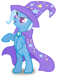 Size: 4115x5612 | Tagged: artist needed, source needed, safe, trixie, pony, unicorn, g4, bipedal, clothes, female, hat, mare, shadow, simple background, solo, transparent background, trixie's hat