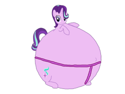 Size: 3264x2448 | Tagged: safe, artist:simonstudio587, starlight glimmer, unicorn, g4, female, high res, inflation, simple background, solo, spherical inflation, sumo, transparent background