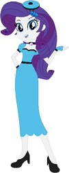 Size: 230x567 | Tagged: safe, artist:sturk-fontaine, rarity, human, fanfic:her way with words, equestria girls, g4, base used, beret, breasts, choker, cleavage, geode of shielding, hand on hip, hat, latex dress, lipstick, magical geodes, simple background, solo, white background