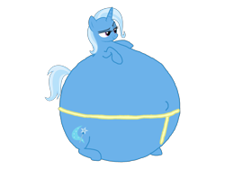 Size: 3264x2448 | Tagged: safe, artist:simonstudio587, trixie, unicorn, g4, female, high res, inflation, simple background, solo, spherical inflation, sumo, transparent background