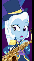 Size: 360x640 | Tagged: safe, edit, edited screencap, editor:user4897, editor:weyantonio26, screencap, trixie, human, equestria girls, equestria girls specials, g4, my little pony equestria girls: better together, my little pony equestria girls: spring breakdown, cropped, music, musical instrument, saxophone, solo, sound, sound only, webm