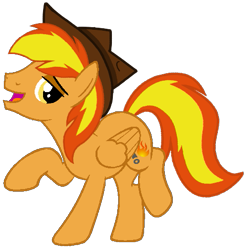 Size: 499x505 | Tagged: safe, artist:noi kincade, oc, oc only, oc:firey ratchet, pegasus, pony, g4, fedora, flirting, hat, male, simple background, solo, stallion, transparent background