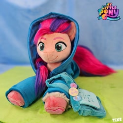 Size: 1140x1140 | Tagged: safe, artist:tixeplush, sunny starscout, earth pony, pony, g5, clothes, female, hoodie, irl, mare, photo, plushie, solo