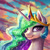 Size: 3300x3300 | Tagged: safe, artist:allegrenix, princess celestia, alicorn, pony, g4, bust, crown, high res, jewelry, portrait, regalia, smiling, solo