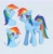 Size: 2017x2048 | Tagged: safe, artist:stinky_bug_, rainbow dash, pegasus, pony, g4, bust, chest fluff, eyebrows, eyebrows visible through hair, female, high res, light blue background, mare, missing cutie mark, open mouth, open smile, simple background, smiling, solo