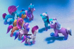 Size: 605x399 | Tagged: safe, edit, edited screencap, screencap, comet (g5), hitch trailblazer, izzy moonbow, misty brightdawn, pipp petals, sparky sparkeroni, sunny starscout, violet frost, zipp storm, auroricorn, dragon, earth pony, pegasus, pony, unicorn, g5, my little pony: make your mark, my little pony: make your mark chapter 6, secrets of starlight, spoiler:g5, spoiler:my little pony: make your mark, spoiler:my little pony: make your mark chapter 6, spoiler:mymc06e04, circle, cropped, crystal horn, eyeshadow, female, group shot, hoof polish, horn, jewelry, makeup, male, mane five, mane seven (g5), mane six (g5), mare, necklace, overhead view, rebirth misty, sparkles, sparkly hooves, sparkly mane, sparkly tail, stallion, tail