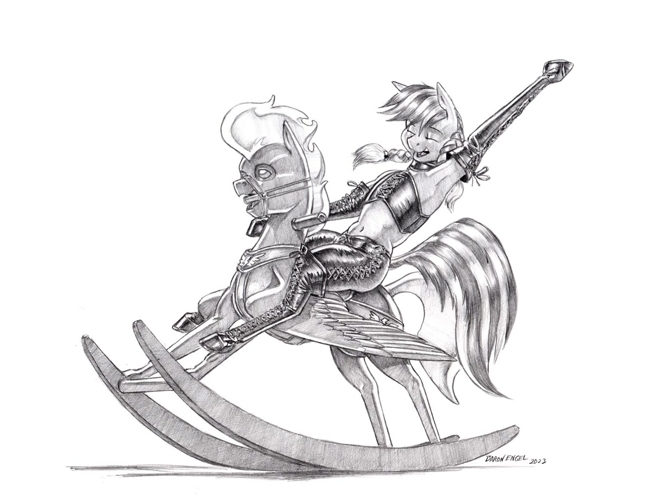 Human Rocking Pony #3265380 - safe, artist:baron engel, oc, oc only, oc:ambrosia, oc:amby ...