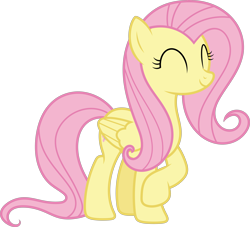 Size: 7672x6975 | Tagged: safe, alternate version, artist:starryshineviolet, fluttershy, pegasus, pony, daring doubt, g4, ^^, absurd resolution, cute, eyes closed, female, folded wings, mare, raised hoof, shyabetes, simple background, smiling, solo, transparent background, vector, wings