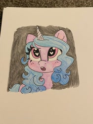 Size: 1536x2048 | Tagged: safe, artist:swirlmlp69768, part of a set, izzy moonbow, pony, unicorn, g5, heart, heart eyes, solo, traditional art, wingding eyes