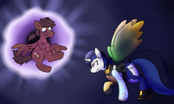 Size: 1500x900 | Tagged: safe, artist:rawr, oc, oc only, oc:inkwell, oc:willy nilly, inflatable pony, pegasus, pony, unicorn, artificial wings, augmented, balloon, borderlands 2, crossover, inflatable, siren (borderlands), wings