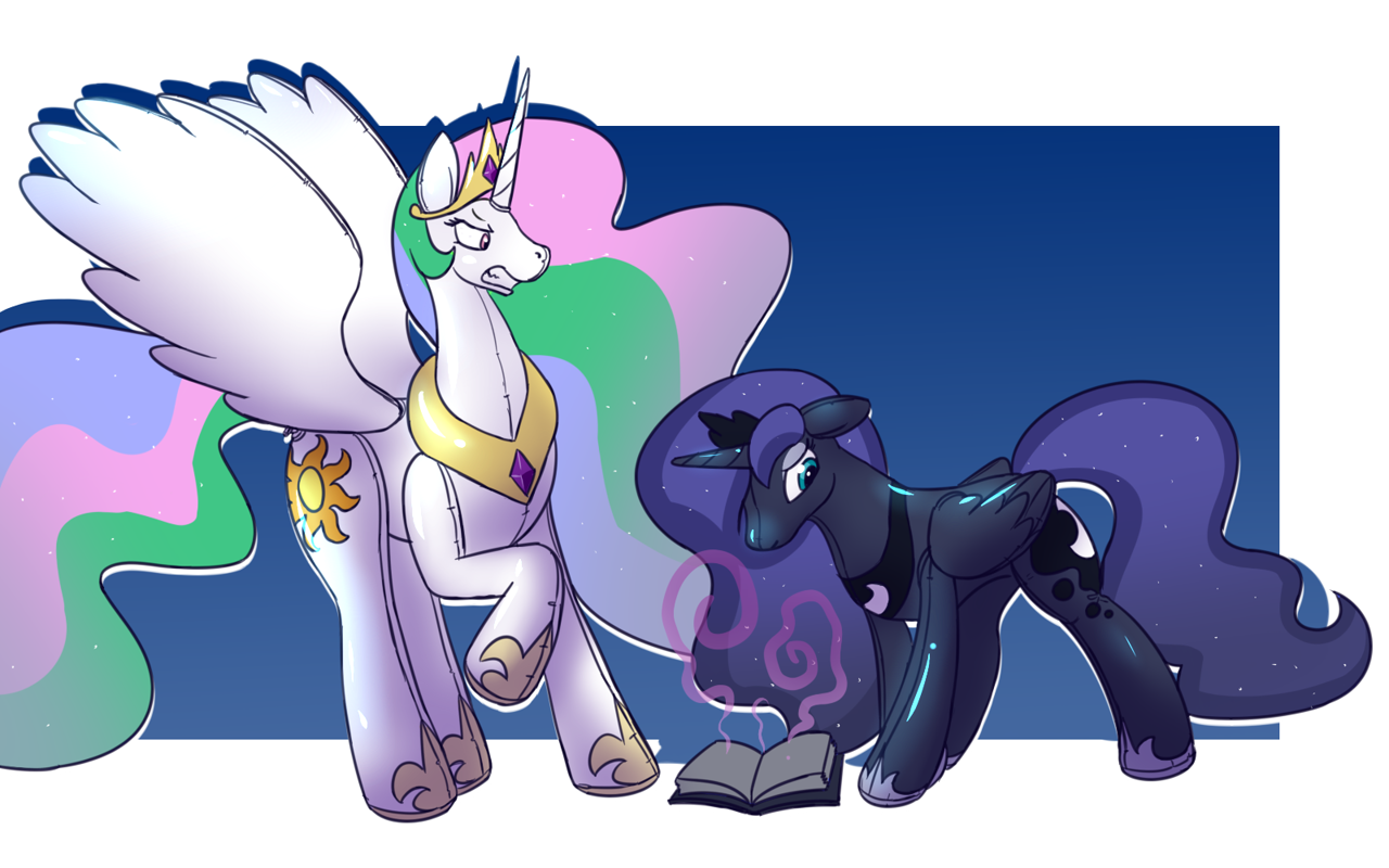 #3265596 - safe, artist:rawr, princess celestia, princess luna, alicorn ...