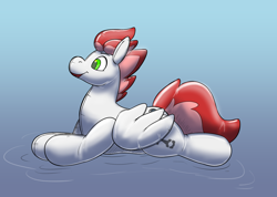 Size: 2622x1867 | Tagged: safe, artist:rawr, oc, oc only, oc:swift apex, inflatable pony, pegasus, floating, high res, inflatable, inflation valve, pool toy, solo, water