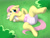 Size: 3150x2400 | Tagged: safe, artist:boundbrush, fluttershy, pegasus, pony, g4, blushing, covering face, cushypen, diaper, diaper fetish, female, fetish, grass, high res, lying down, mare, non-baby in diaper, on side, plushie, solo