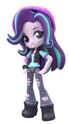 Size: 608x1098 | Tagged: safe, artist:andrew hickinbottom, starlight glimmer, equestria girls, g4, beanie, cute, cutie mark on human, doll, equestria girls minis, female, glimmerbetes, hand on hip, hat, simple background, solo, toy, white background