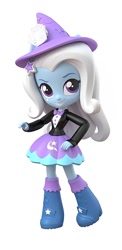 Size: 642x1320 | Tagged: safe, artist:andrew hickinbottom, trixie, equestria girls, g4, clothes, cute, diatrixes, doll, equestria girls minis, female, hat, simple background, skirt, solo, toy, trixie's hat, white background