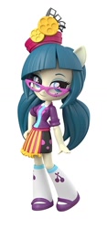 Size: 628x1342 | Tagged: safe, artist:andrew hickinbottom, juniper montage, equestria girls, g4, clothes, cute, doll, equestria girls minis, female, junibetes, simple background, skirt, socks, solo, toy, white background