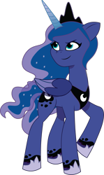 Size: 883x1480 | Tagged: safe, artist:prixy05, princess luna, alicorn, pony, g4, g5, my little pony: tell your tale, crown, female, flowing mane, g4 to g5, generation leap, jewelry, mare, regalia, simple background, solo, transparent background, vector