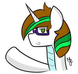 Size: 1974x1872 | Tagged: safe, artist:japkozjad, oc, oc only, oc:szpadel, dracony, dragon, hybrid, glasses, horn, looking at you, male, raised hoof, simple background, smiling, solo, white background