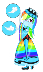 Size: 748x1228 | Tagged: safe, artist:chaosbane-greyknight, rainbow dash, human, equestria girls, g4, aurora veil, base used, beautiful, blushing, breasts, busty rainbow dash, clothes, cute, dancing, dashabetes, dress, female, humanized, rainbow dash always dresses in style, silk, solo, story included, veil