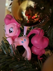 Size: 4032x3024 | Tagged: safe, artist:maddiedraws5678, pinkie pie, earth pony, pony, g4, christmas, christmas tree, cute, diapinkes, female, hallmark, holiday, irl, mare, ornament, ornaments, photo, tree