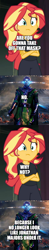 Size: 500x2559 | Tagged: safe, edit, edited screencap, screencap, sunset shimmer, equestria girls, g4, my little pony equestria girls: better together, comic, jonathan majors, kang the conqueror, marvel, marvel cinematic universe, screencap comic