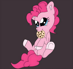 Size: 828x783 | Tagged: safe, artist:thebronypony123, pinkie pie, earth pony, pony, g4, cookie, cute, female, food, simple background, solo