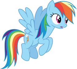 Size: 3354x3000 | Tagged: safe, artist:cloudy glow, rainbow dash, pegasus, pony, daring don't, g4, .ai available, female, flying, high res, mare, simple background, solo, spread wings, transparent background, vector, wings