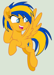 Size: 1880x2616 | Tagged: safe, artist:stephen-fisher, oc, oc only, oc:flare spark, pegasus, g4, female, flying, gray background, simple background, solo, vector