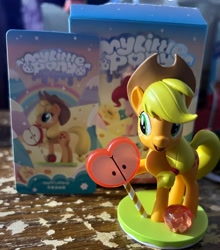 Size: 2780x3158 | Tagged: safe, applejack, earth pony, pony, g4, apple lollipop, female, high res, irl, leisure afternoon blind box, mare, photo, photography, pop mart, toy