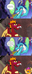 Size: 1280x2877 | Tagged: safe, edit, edited edit, edited screencap, screencap, garble, princess ember, smolder, dragon, g4, season 7, season 9, sweet and smoky, triple threat, aroused, bedroom eyes, bite mark, blushing, brother, brother and sister, comparison, dragon lord ember, dragoncest, dragoness, exclamation point, family, female, flirting, hand on chest, imminent inbreeding, imminent incest, imminent sex, implied inbreeding, implied incest, implied sex, inbreeding, incest, indoors, male, mating season, outdoors, princess, royalty, ship:smolble, shipping, shipping domino, siblings, sister, smiling, smug, speech bubble, spread wings, straight, surprised, symbol, teenaged dragon, twilight's castle, wall of tags, wings