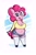 Size: 1753x2661 | Tagged: safe, artist:andelai, pinkie pie, earth pony, anthro, unguligrade anthro, g4, belly, belly button, big breasts, breasts, busty pinkie pie, chonk, chubby, cleavage, female, high res, solo