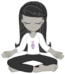 Size: 4018x4566 | Tagged: safe, artist:chrismc373, octavia melody, equestria girls, g4, barefoot, feet, lotus position, meditation, simple background, solo, transparent background
