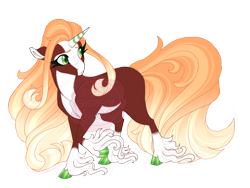 Size: 3600x2700 | Tagged: safe, artist:gigason, oc, oc only, oc:harvest, pony, unicorn, big tail, blaze (coat marking), closed mouth, clothes, cloven hooves, coat markings, colored hooves, ears back, facial markings, female, frown, gradient hooves, gradient mane, gradient tail, high res, hoof polish, long feather, long fetlocks, looking back, magical lesbian spawn, mare, obtrusive watermark, offspring, pale belly, parent:applejack, parent:oc:fierce flame, parents:canon x oc, raised hoof, simple background, socks, socks (coat markings), solo, striped hair, tail, transparent background, turned head, unshorn fetlocks, watermark