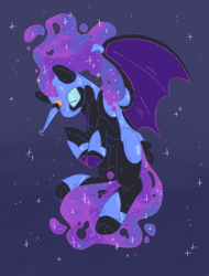 Size: 1280x1686 | Tagged: safe, artist:tottallytoby, nightmare moon, alicorn, pony, g4, solo, spread wings, wings