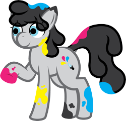 Size: 1694x1636 | Tagged: safe, artist:cutehorseprions, oc, oc only, oc:silly stamp, earth pony, pony, g4, dock, eyedropper, eyelashes, female, mare, paint, paint in hair, paint on fur, paint on hooves, simple background, solo, tail, transparent background, vector